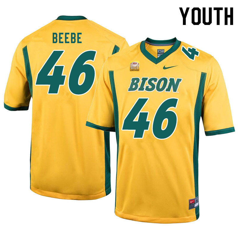 Youth #46 Caleb Beebe North Dakota State Bison College Football Jerseys Sale-Yellow - Click Image to Close